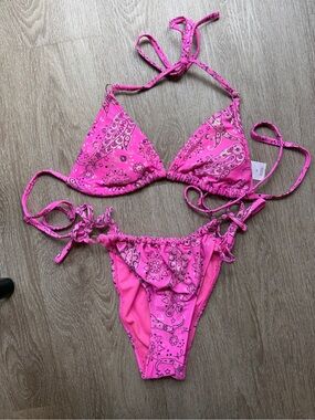 Target Pink Paisley String Bikini Set